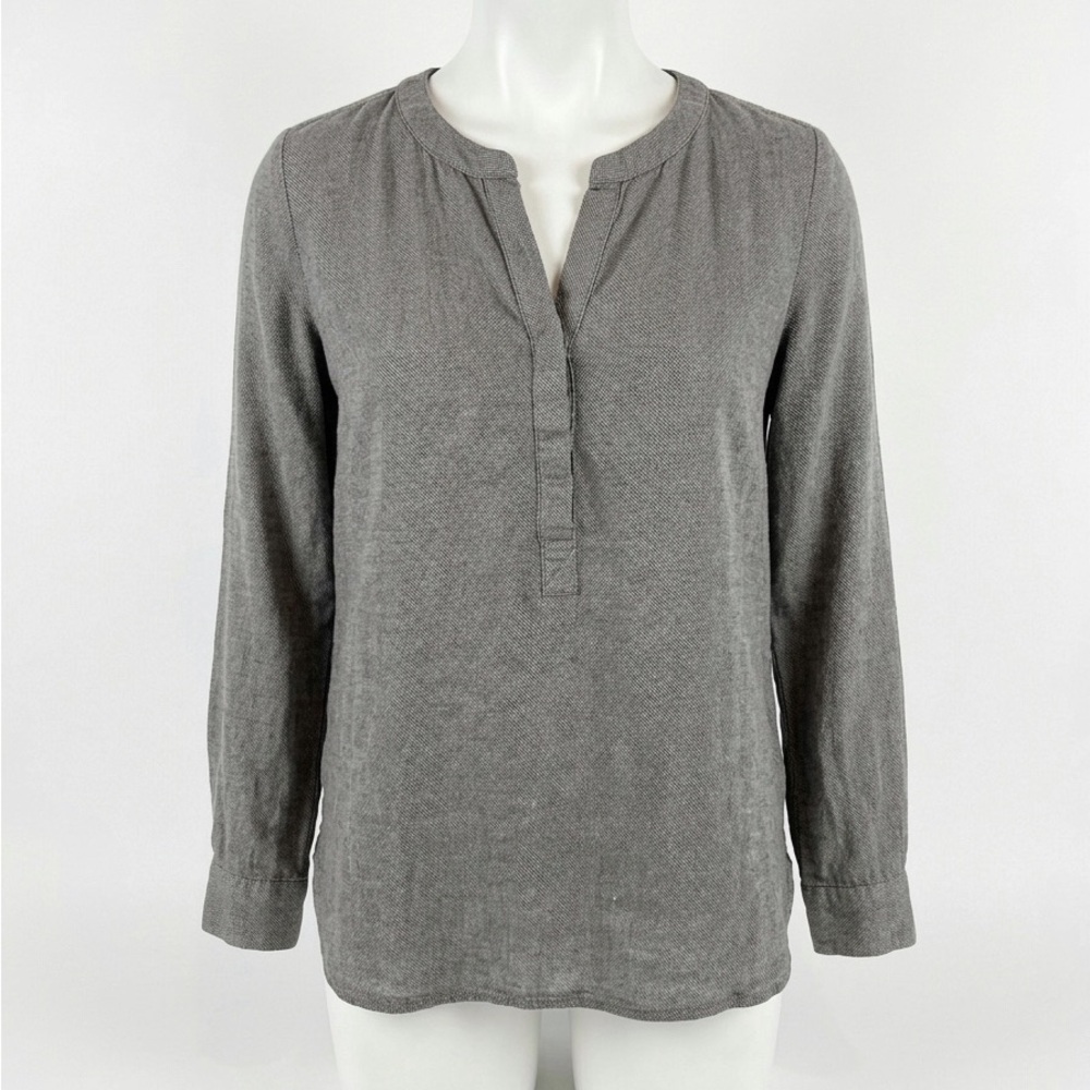 Anthropologie Jane and Delancey Charcoal Long Sleeve Tunic Blouse